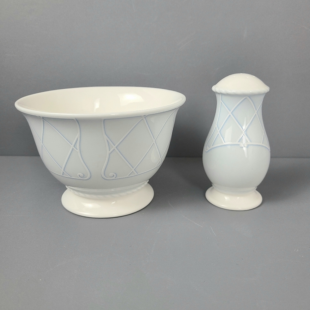Lenox Swedish Lodge Collection Sugar Bowl Salt Shaker Vintage Set